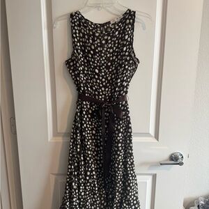 Sandra Darren Brown and Green A-Line Midi Dress